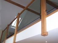 glass and oak stairs