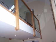 glass and oak stairs