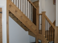 oak open riser stairs